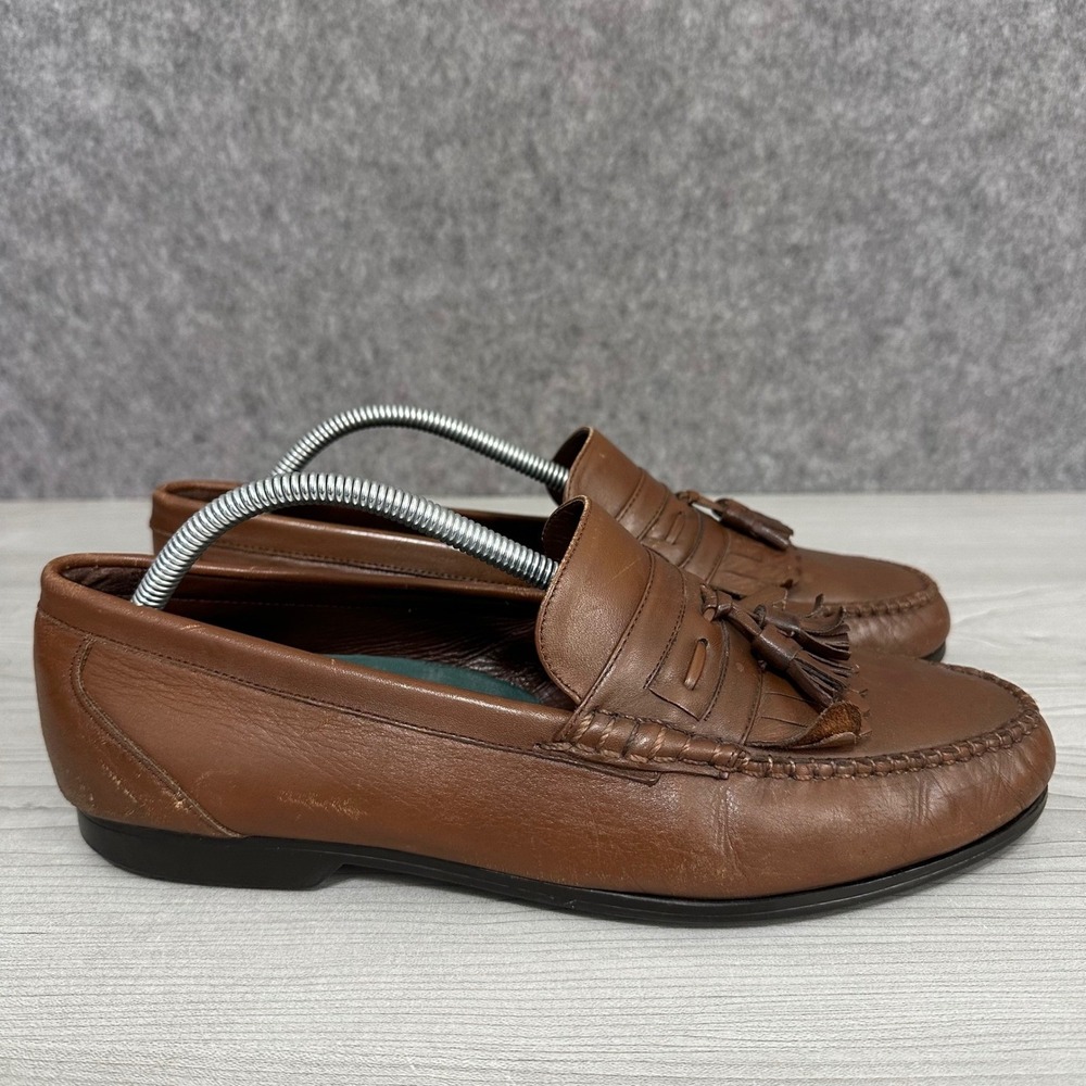 Florsheim Pisa Mens 11 Brown Leather Tassel Kiltie Loafers Comfortech‎ 70167
